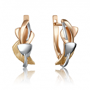 Серьги из комбинированного золота Platina 02-4063-00-000-1113-48 фото