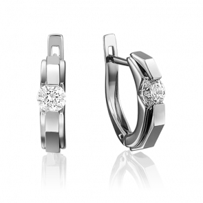Серьги из белого золота Platina с бриллиантом 02-4064-00-101-1120-30 фото