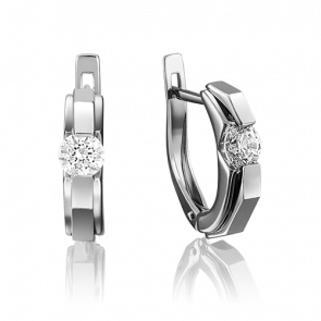 Серьги из белого золота Platina с фианитом 02-4064-00-401-1120 фото
