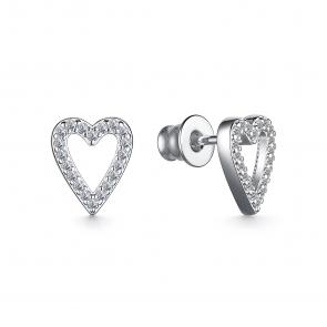 Серебряные серьги АЛЬКОР с фианитом 02-4065/00КЦ-00 фото