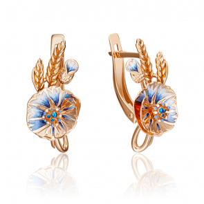 Золотые серьги Platina с эмалью 02-4068-00-000-1110-59 фото