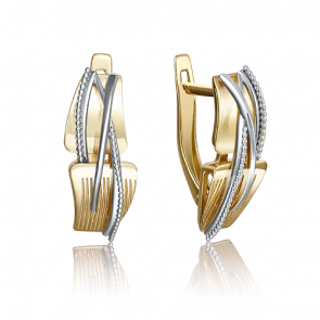 Серьги из комбинированного золота Platina 02-4070-00-000-1121-48 фото
