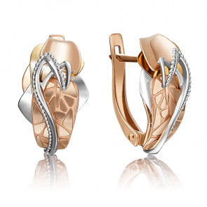 Серьги из комбинированного золота Platina 02-4072-00-000-1140-48 фото