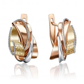 Серьги из комбинированного золота Platina 02-4073-00-000-1113-66 фото