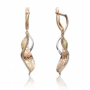 Серьги из комбинированного золота Platina 02-4079-00-000-1113-65 фото