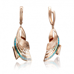 Золотые серьги Platina с витражной эмалью 02-4083-00-000-1110-59 фото