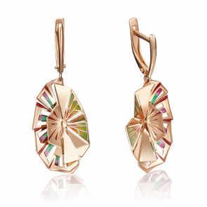 Золотые серьги Platina с витражной эмалью 02-4090-00-000-1110-59 фото