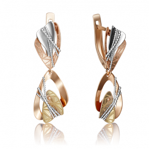 Серьги из комбинированного золота Platina 02-4103-00-000-1140-66 фото