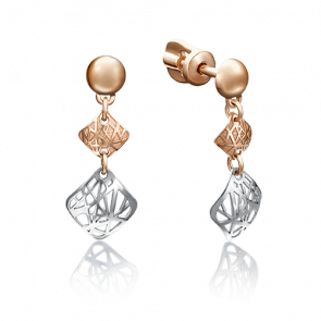 Серьги из комбинированного золота Platina 02-4108-00-000-1111-65 фото