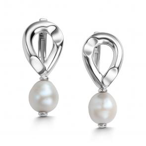 Серебряные серьги АЛЬКОР с жемчугом 02-4110/00ЖБ-00 фото