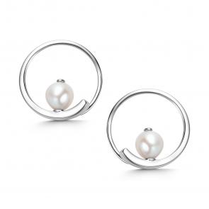 Серебряные серьги АЛЬКОР с жемчугом 02-4113/00ЖБ-00 фото