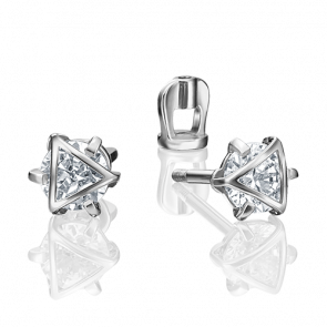 Серьги из белого золота Platina с фианитом 02-4116-00-401-1120 фото