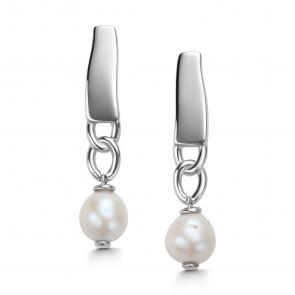 Серебряные серьги АЛЬКОР с жемчугом 02-4116/00ЖБ-00 фото