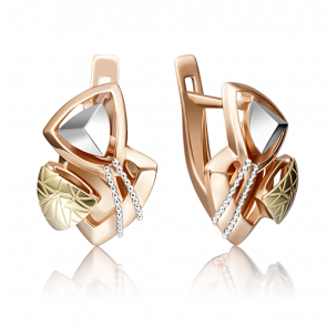Серьги из комбинированного золота Platina 02-4117-00-000-1140-48 фото