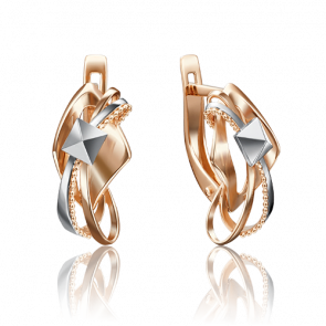 Серьги из комбинированного золота Platina 02-4118-00-000-1111-04 фото