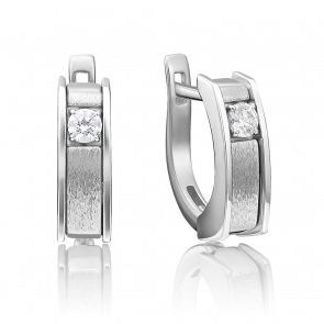 Серьги из белого золота Platina с бриллиантом 02-4119-00-101-1120-30 фото