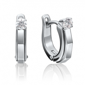 Серьги из белого золота Platina с бриллиантом 02-4124-00-101-1120-30 фото