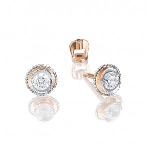 Золотые серьги Platina с фианитом 02-4126-00-401-1110 фото