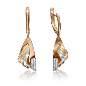 Серьги из комбинированного золота Platina 02-4136-00-000-1113-48 фото