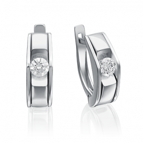 Серьги из белого золота Platina с бриллиантом 02-4138-00-101-1120-30 фото