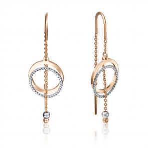 Серьги из комбинированного золота Platina 02-4141-00-000-1111-04 фото