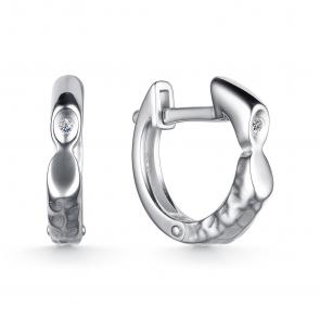 Серебряные серьги АЛЬКОР с бриллиантом 02-4141/000Б-00 фото