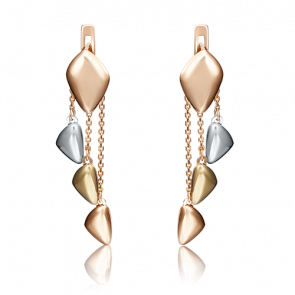 Серьги из комбинированного золота Platina 02-4145-00-000-1140-04 фото