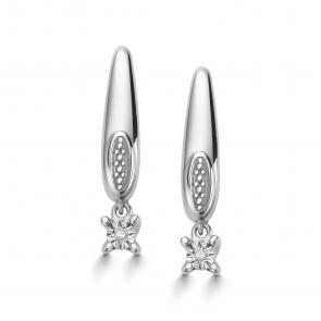 Серебряные серьги АЛЬКОР с бриллиантом 02-4161/000Б-00 фото