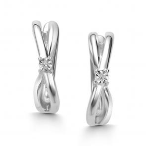 Серебряные серьги АЛЬКОР с бриллиантом 02-4163/000Б-00 фото