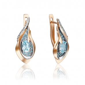 Золотые серьги Platina с топазом 02-4168-00-201-1110-46 фото