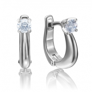 Серьги из белого золота Platina с бриллиантом 02-4174-00-101-1120-30 фото