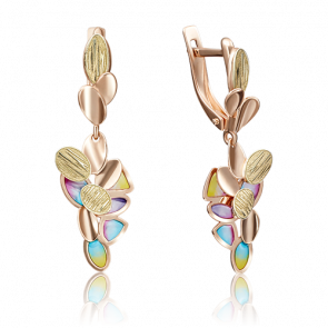 Серьги из комбинированного золота Platina с эмалью 02-4175-00-000-1113-48 фото