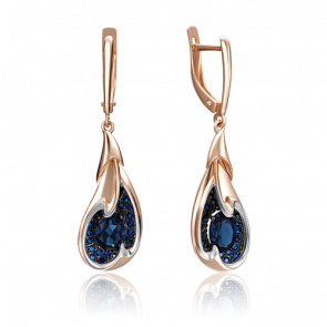 Золотые серьги Platina с сапфиром 02-4180-00-102-1110-30 фото