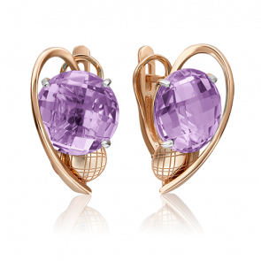 Золотые серьги Platina с аметистом 02-4183-00-203-1110-46 фото
