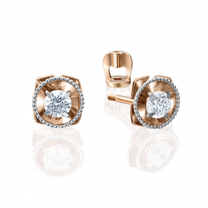 Золотые серьги Platina с фианитом и ювелирным кристаллом 02-4187-00-501-1110-38 фото
