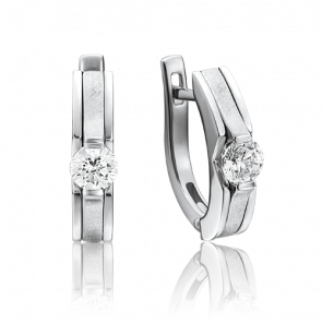 Серьги из белого золота Platina с бриллиантом 02-4188-00-101-1120-30 фото