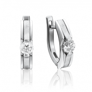 Серьги из белого золота Platina с фианитом 02-4188-00-501-1120-38 фото