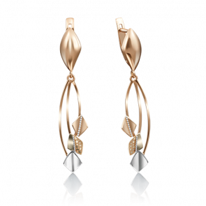 Серьги из комбинированного золота Platina 02-4190-00-000-1113-64 фото
