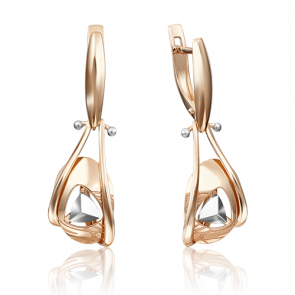 Серьги из комбинированного золота Platina 02-4191-00-000-1111-48 фото