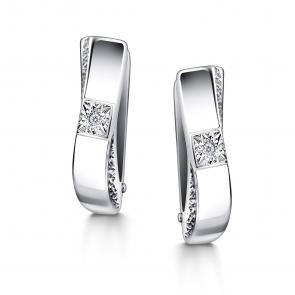 Серебряные серьги АЛЬКОР с бриллиантом 02-4195/000Б-00 фото