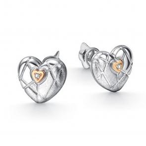 Серебряные серьги  АЛЬКОР с золотой накладкой и бриллиантом 02-4200/000Б-00 фото