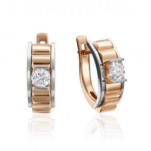 Серьги из комбинированного золота Platina с фианитом 02-4206-00-501-1111-38 фото