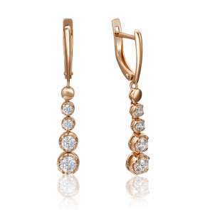 Золотые серьги Platina с фианитом 02-4208-00-501-1110-38 фото