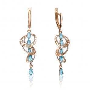 Золотые серьги Platina с топазом 02-4210-00-201-1110-57 фото