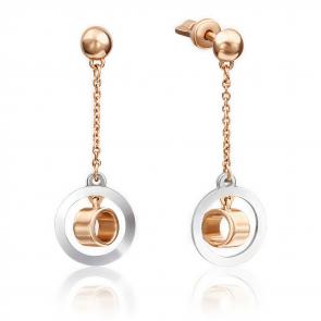 Серьги из комбинированного золота Platina 02-4211-00-000-1111-42 фото