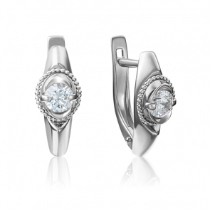 Серьги из белого золота Platina с бриллиантом 02-4215-00-101-1120-30 фото