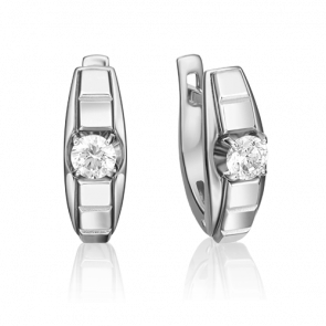 Серьги из белого золота Platina с бриллиантом 02-4218-00-101-1120-30 фото