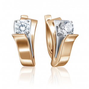 Серьги из комбинированного золота Platina с бриллиантом 02-4221-00-101-1111-30 фото