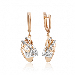 Серьги из комбинированного золота Platina 02-4223-00-000-1111-65 фото