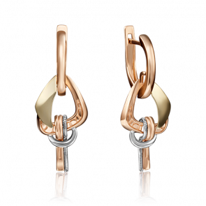 Серьги из комбинированного золота Platina 02-4225-00-000-1113-48 фото